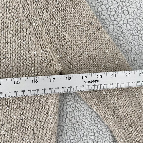 Press Sweater Womens Size Small Crew Neck Sequins Inner lining Knit Long Sleeve - Picture 2 of 8